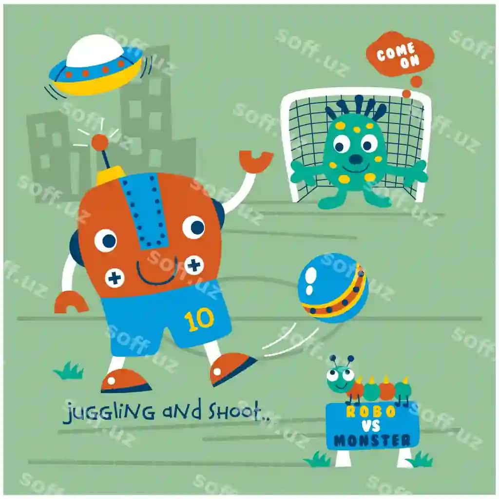 Robot futbol oyniyotgan gulismiq karyatura | Robot playing soccer funny cartoon