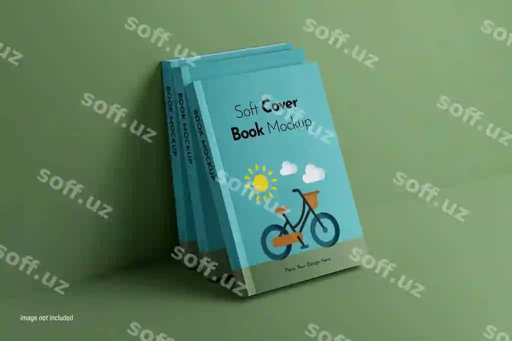 Realistik yumshoq muomela PSD kitob shabloni | Realistic softcover psd book mockup