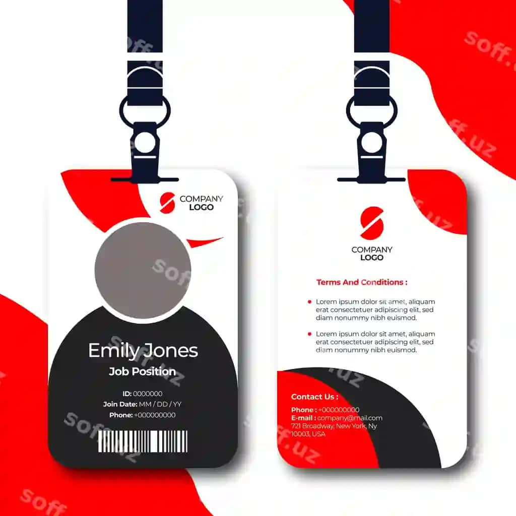 Zamonaviy korporativ identifikatsiya kartasi dizayni | Modern corporate id card design