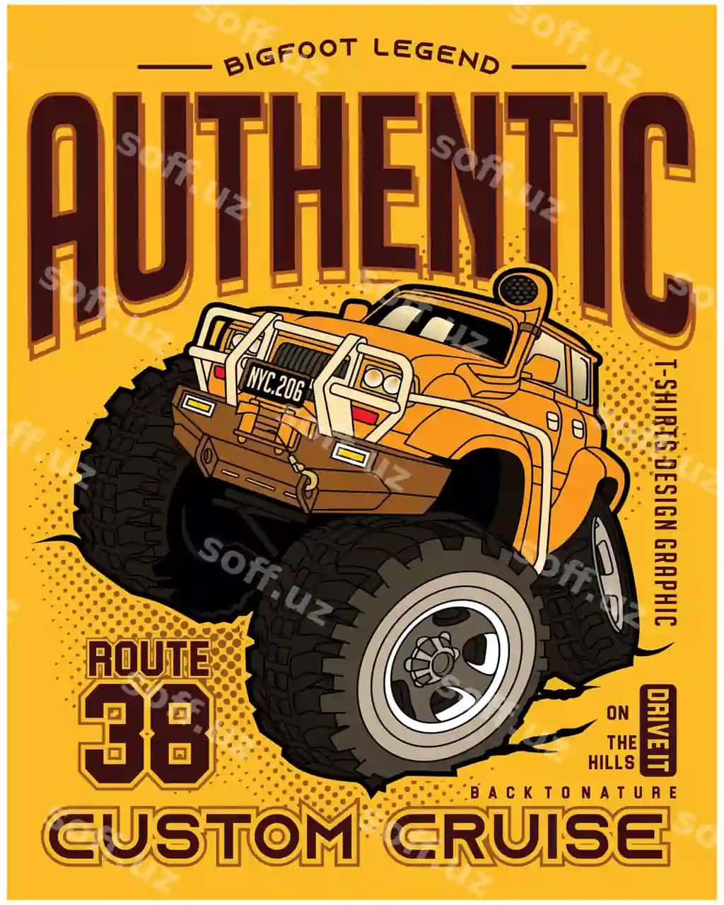 Haqiqiy maxsus kruiz vektor mashinalar illustratsiyasi | Authentic custom cruise vector cars illustration