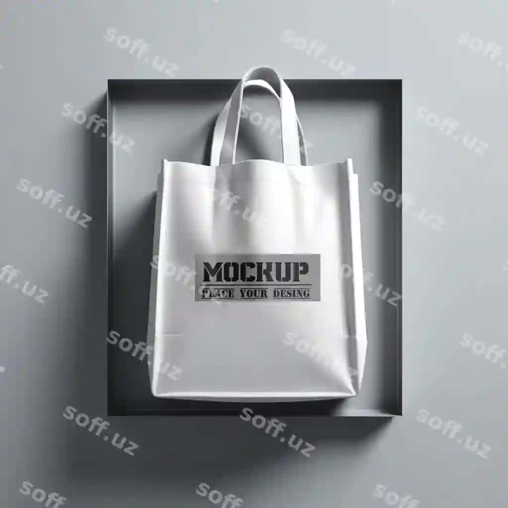 Oq sumkada so'z yozilgan | White bag with word scuplt it