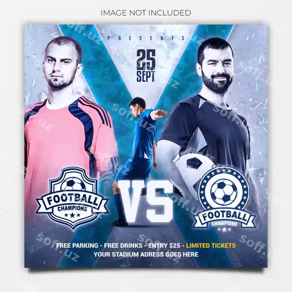 Futbol match jadvali ijtimoiy tarmoqlar banneri uchun shablon | Soccer football match schedule social media banner template