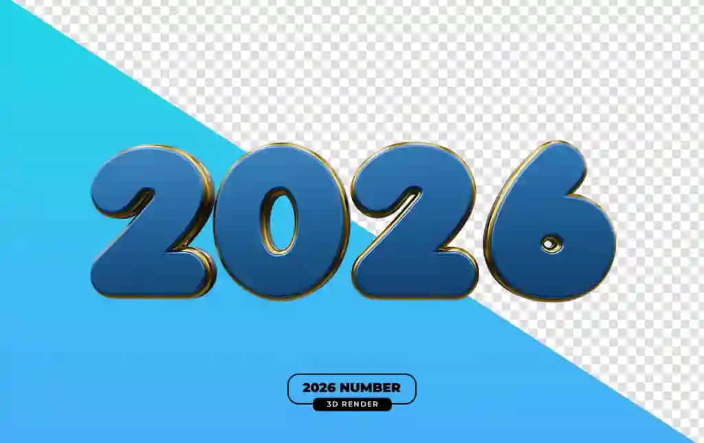 2026 yangi yil 3d render | 2026 new year 3d render