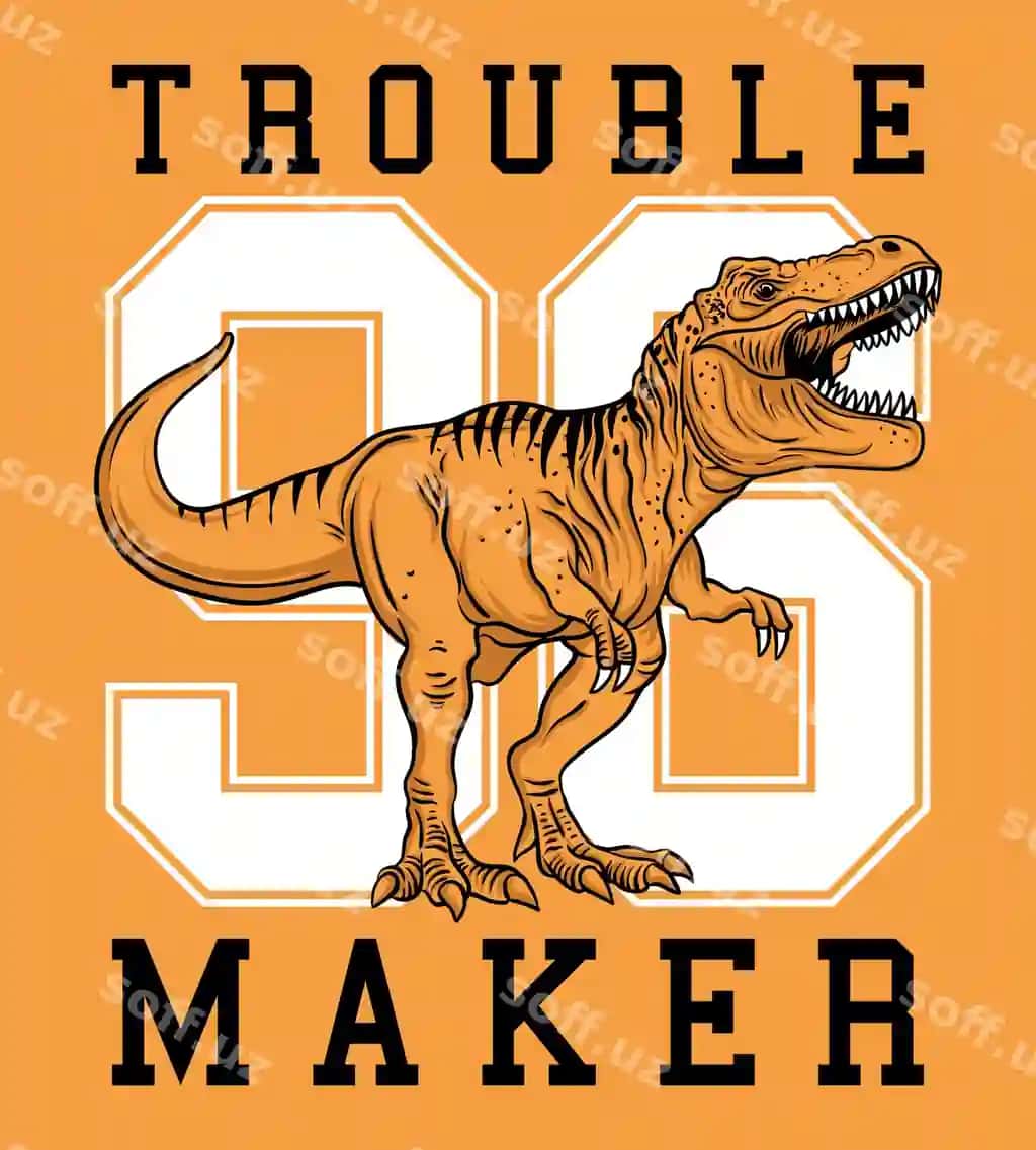 Dino kolleji universitetining bosma vektorli illyustratsiyasi | Dino collegiate varsity print vector illustration