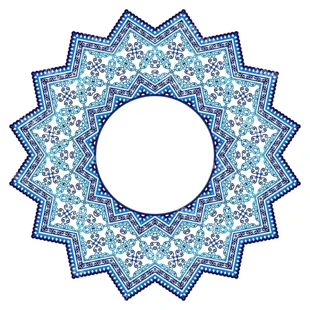 Dekorativ doira naqshli keramika plitka naqshli liko tovarlari | Decorative round ornament ceramic tile pattern pattern plates dishes 2