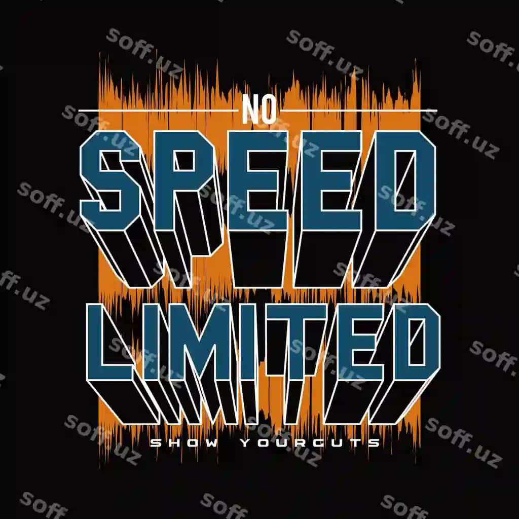 Tezlik dizayn tipografiya vektor illustratsiya | Speed design typography vector illustration