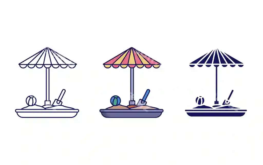 Qum qutisi vektor ikonasi | Sand box vector icon