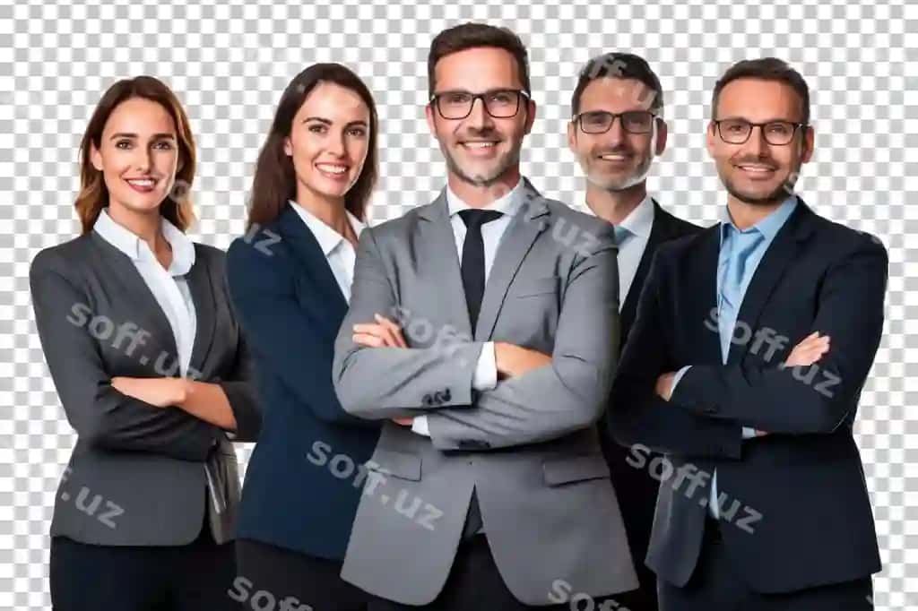 Ishbilarmonlar jamoasi izolyatsiya qilingan shaffof fon | Business people team isolated transparent background