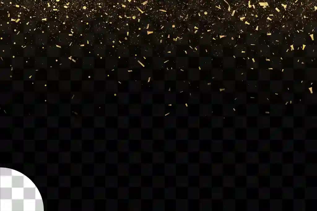 Oltin konfeti shaffof fon | Golden confetti transparent background