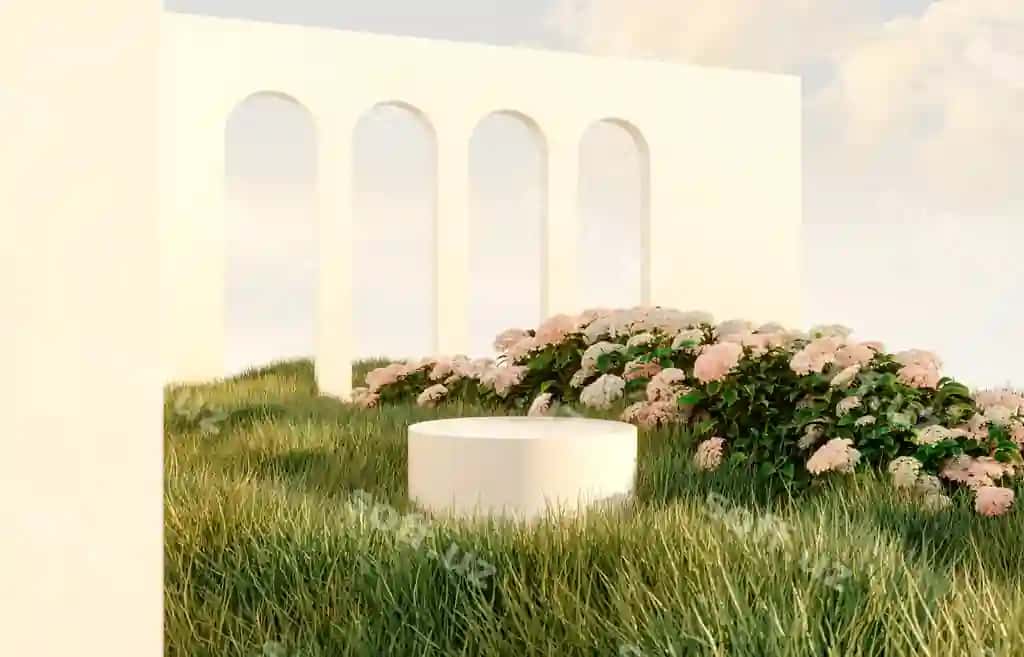 Abstrakt kuz yoz manzara sahna podium bilan | Abstract spring summer landscape scene with podium