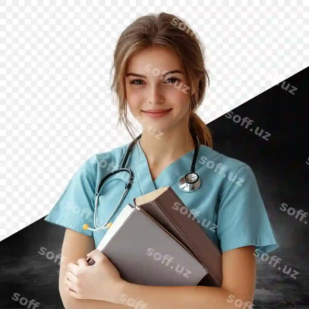 Bo'ynida stetoskop ko'targan ayol shifokor | Female doctor with stethoscope her neck