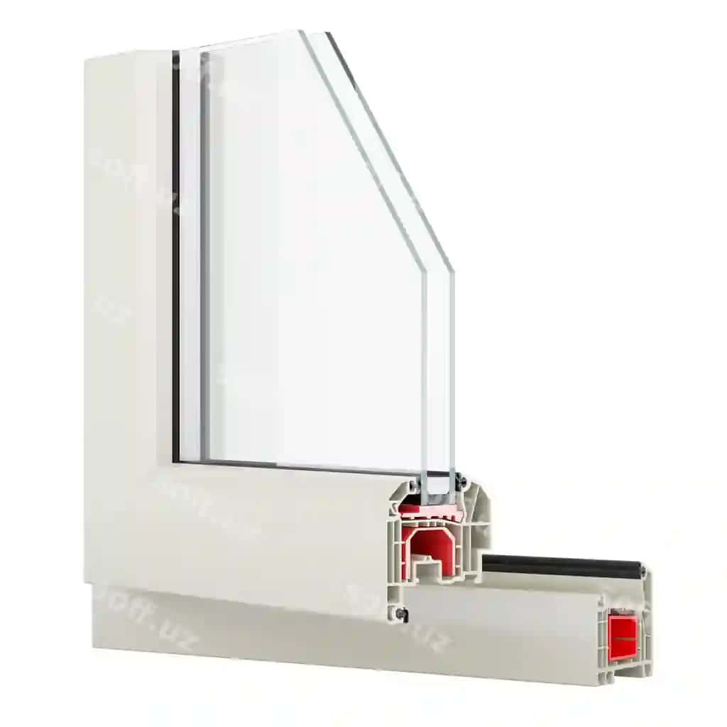 Plastik deraza profili PVC deraza profili 3D rendering ajralgan | Plastic window profile pvc window profile 3d rendering isolated