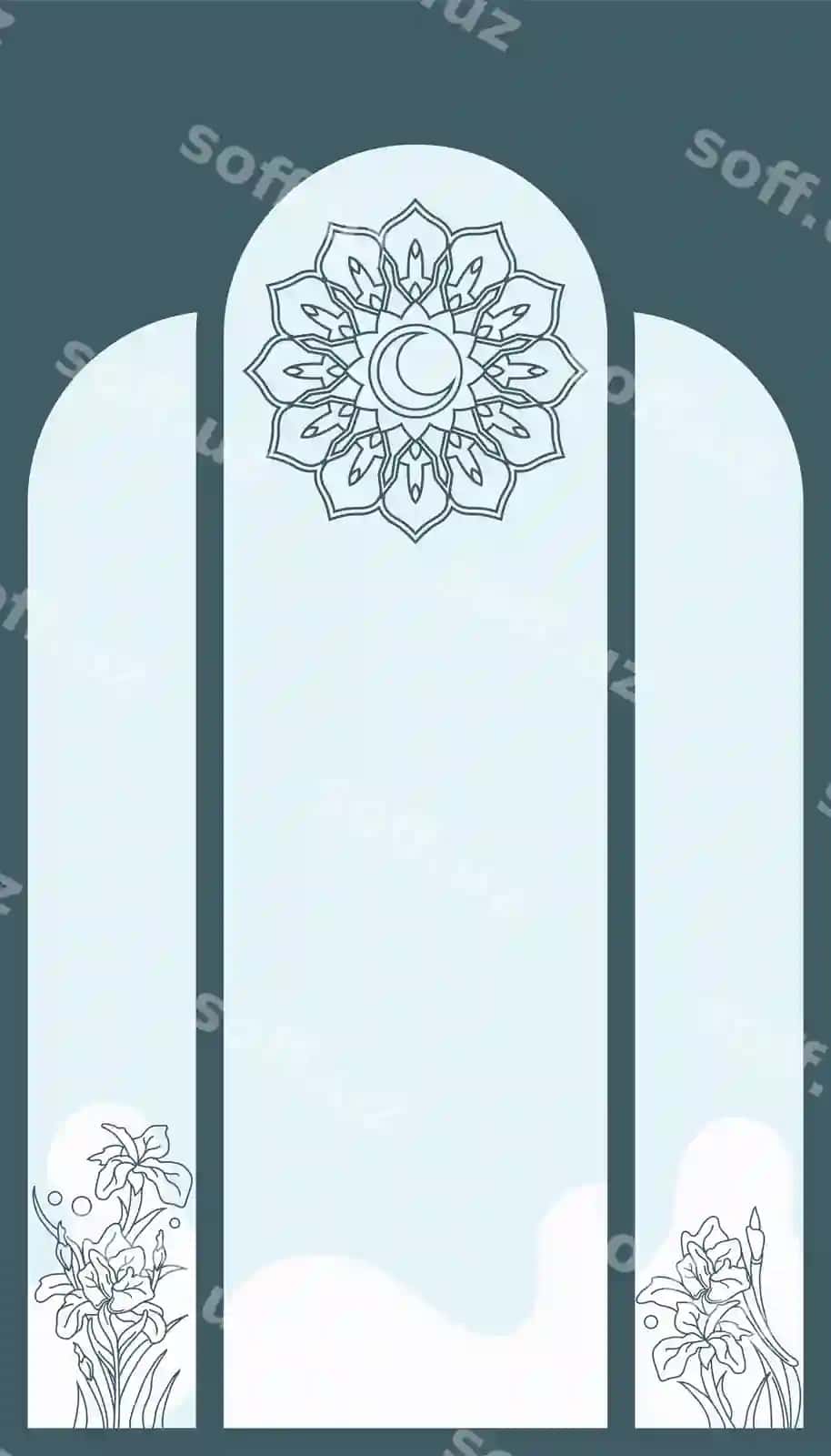 Estetik chizuqli gulli namoz xonçasi | Aesthetic outlined floral prayer mat