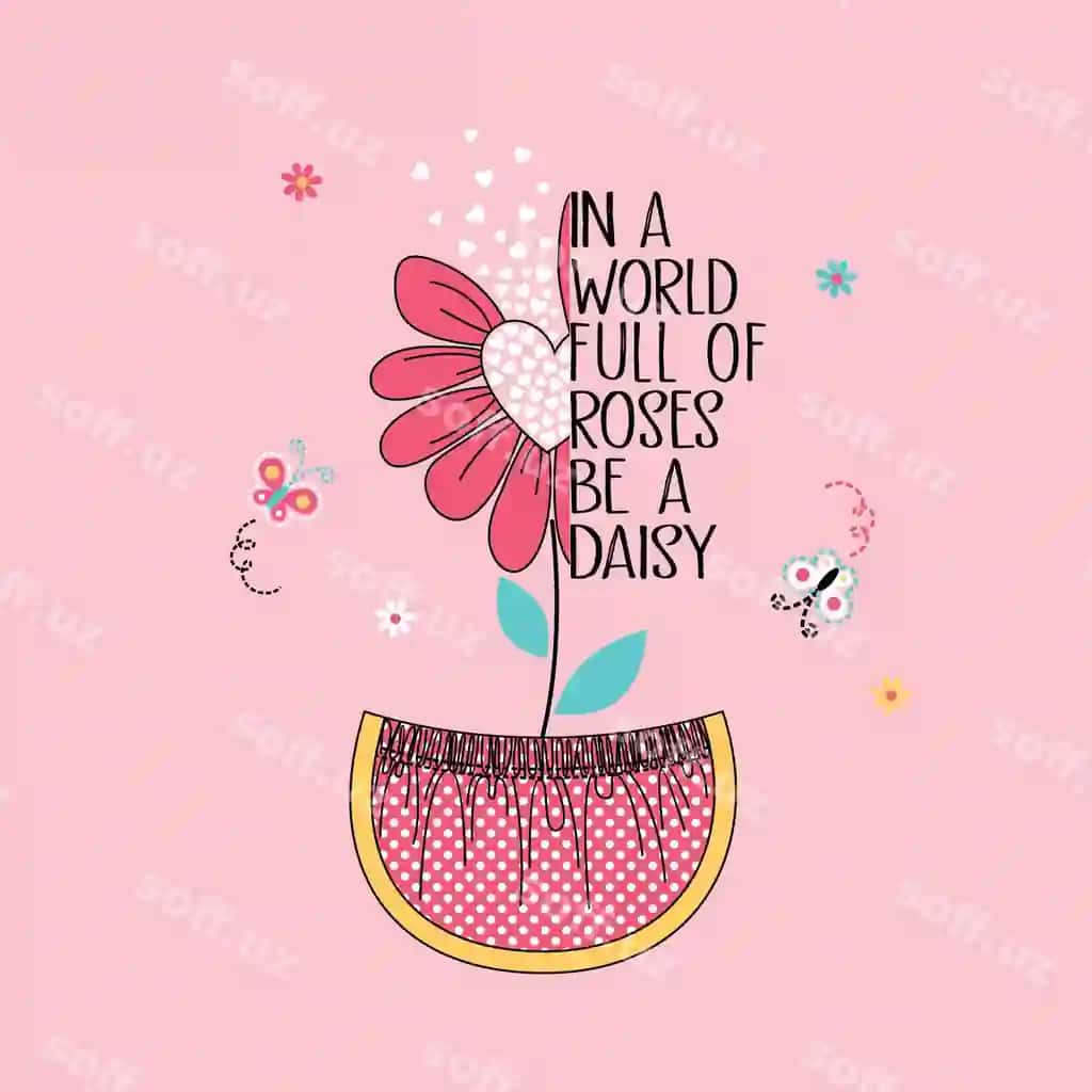 Yozuv vektor illustratsiyasi go'zal gullar bilan | Lettering vector illustration with beautiful flowers