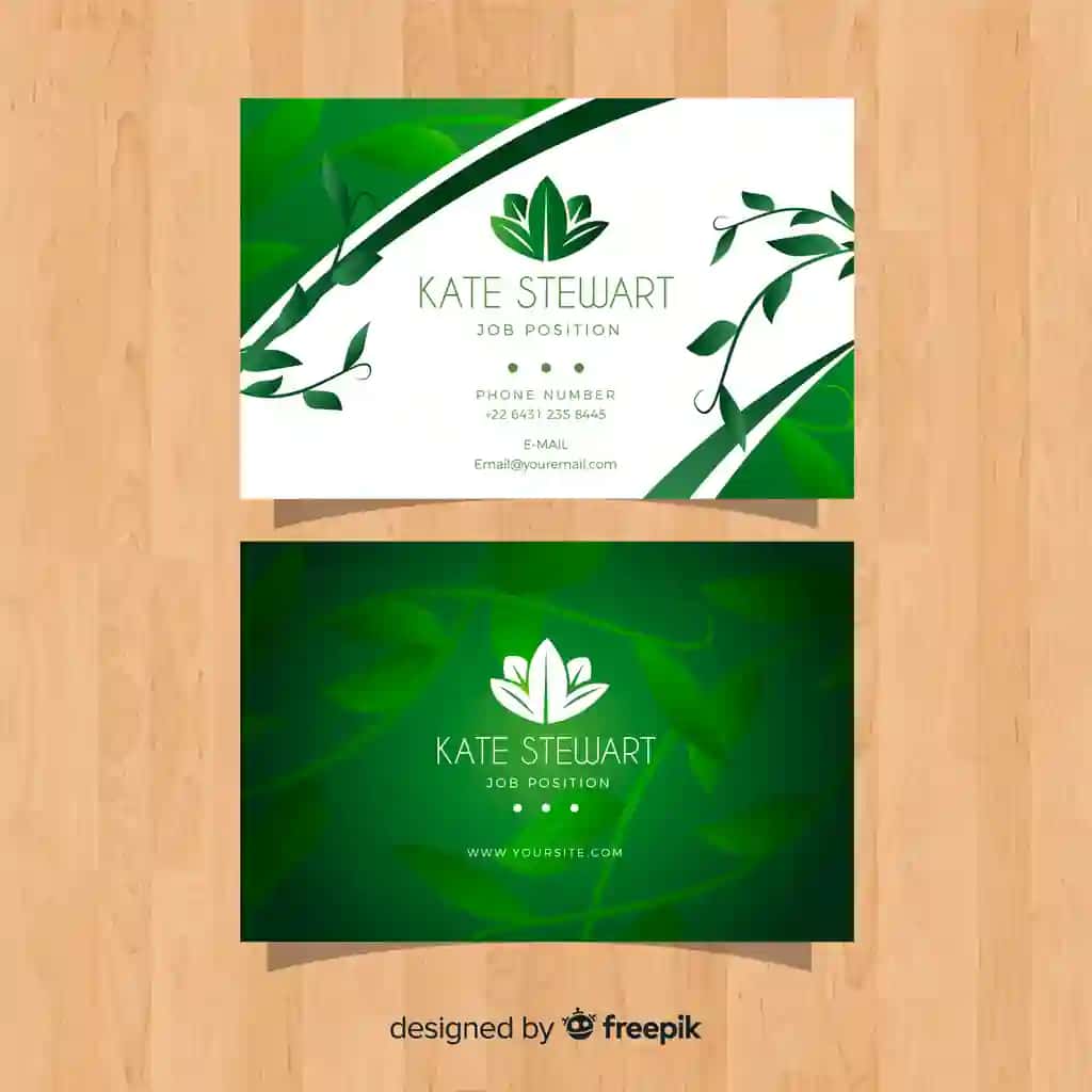 Tabiat tushunchasi bilan vizitka shabloni | Business card template with nature concept
