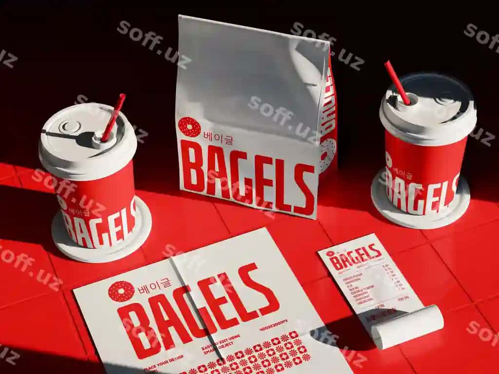Bagel brendining menyu dizayni | Bagel branding menu design