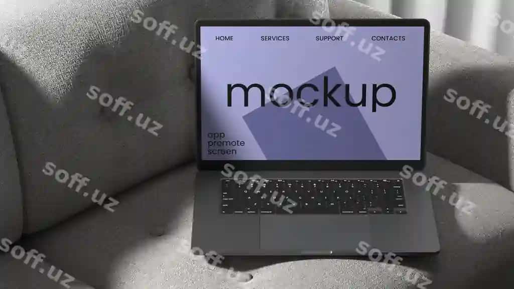 Psd noutbuk uchun maket divan | Psd laptop mockup couch