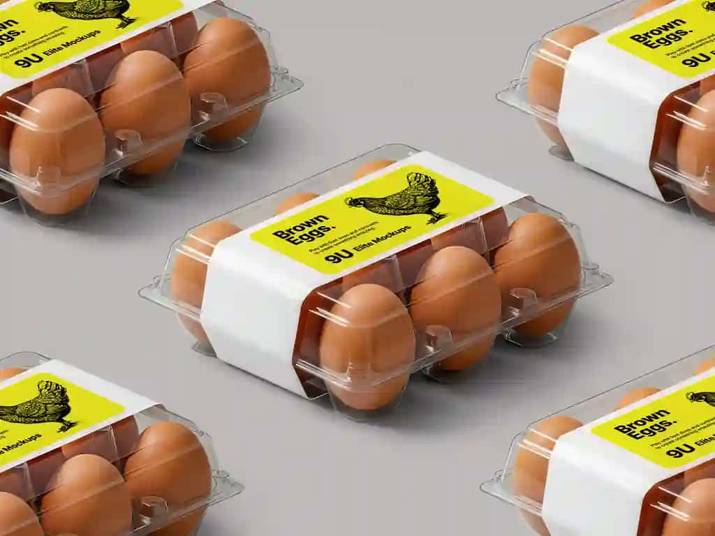 Tuxum kartonli qadoqlash maketi | Egg carton packaging mockup