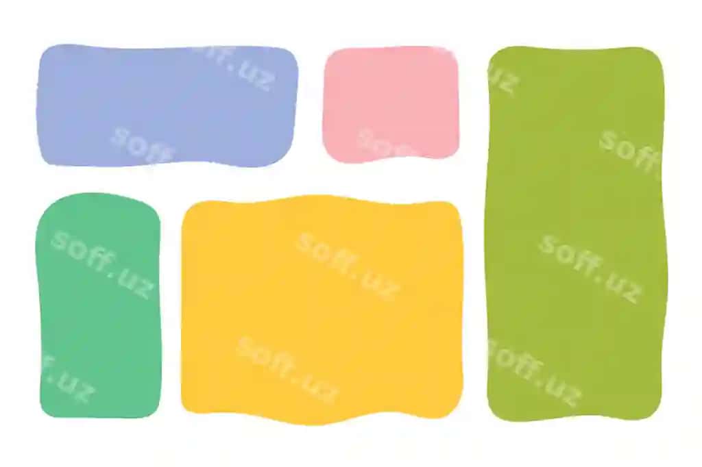 Ko'plab rangli qo'l bilan chizilgan tabiiy shakllar to'plami matn iqtibos ramkalar bo'sh | Multicolored hand drawn organic shapes set text quote frames blank