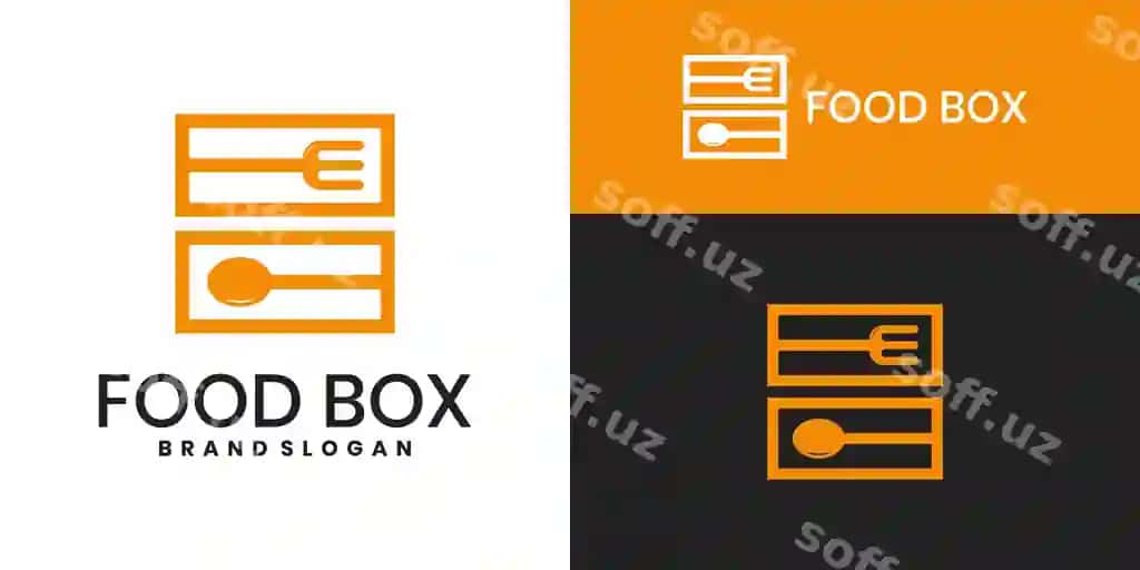 Ovqat qutisi logo shablon dizayn ilhomi | Food box logo template design inspiration