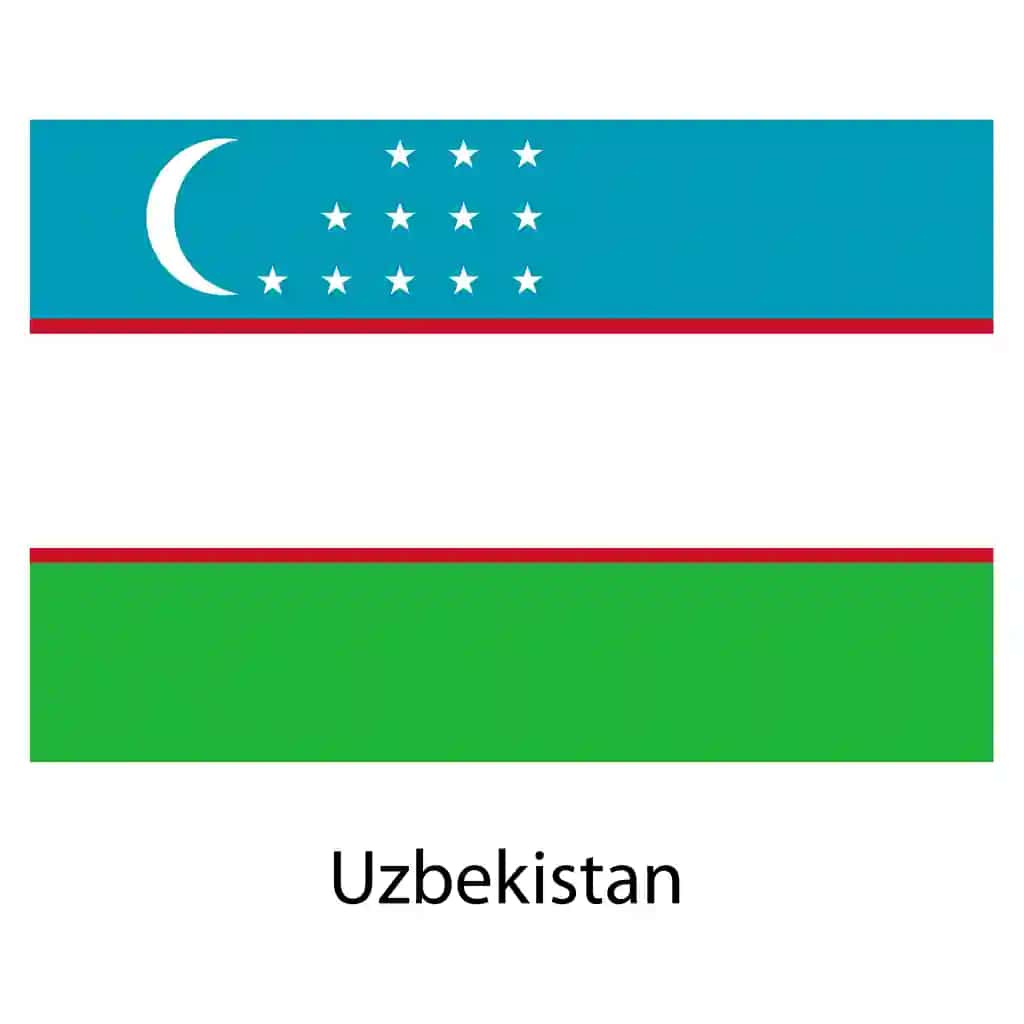 O'zbekiston bayrog'i vektor tasviri | Flag country uzbekistan vector illustration
