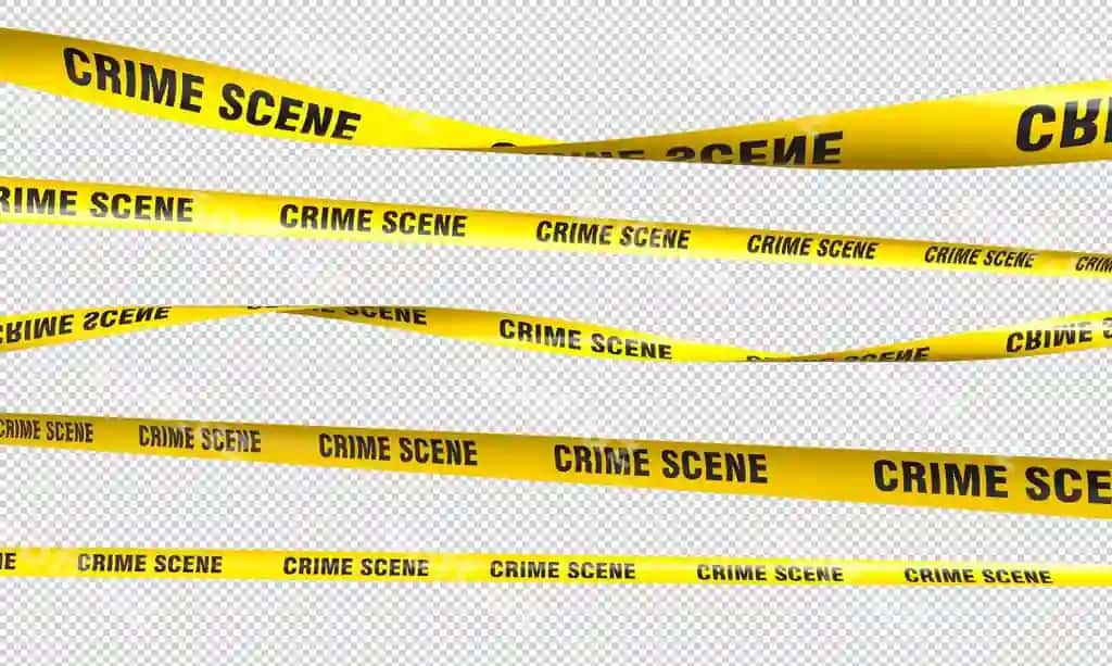 Jinoyat sodir boʻlgan sariq lenta kirishni cheklaydi | Yellow crime scene tape waving restricting access