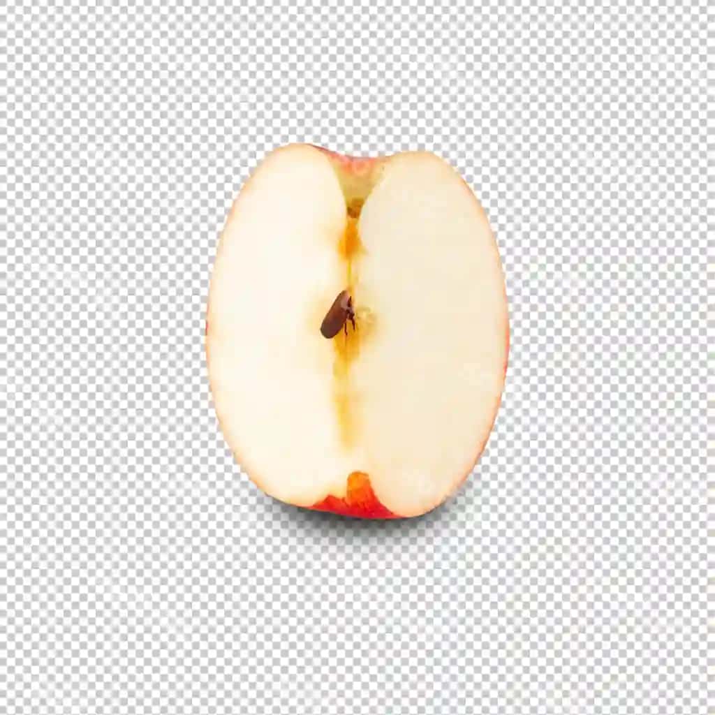 Qizil olma aylantirilgan dinamik chuqurlik maydoni | Red apple slice cutout full depth field