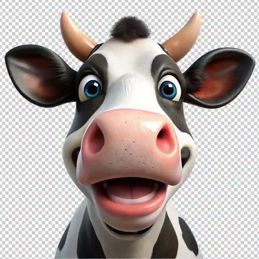 3D yoqimli sigir shaffof fon | 3d cute cow transparent background