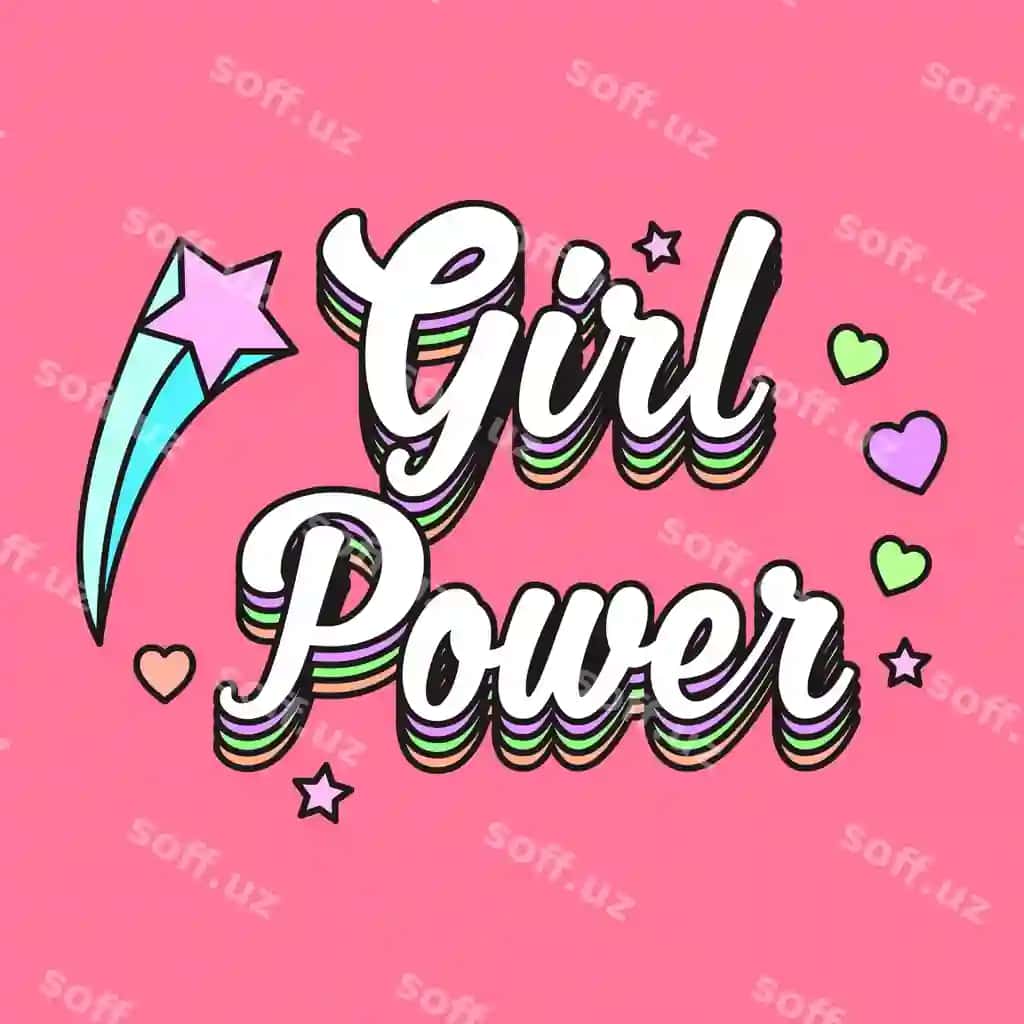 Yoqimli qo'lda yozilgan qiz kuchi | Cute hand written girl power