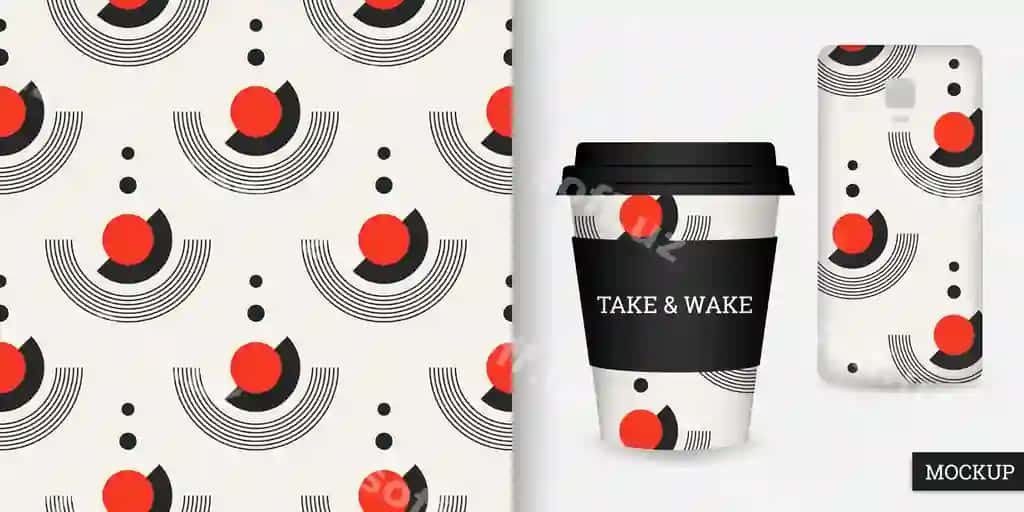 Geometrik bo'siqsiz doira chiziqlari bilan naqsh | Geometric seamless pattern with circles lines