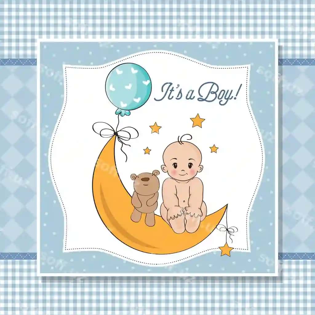 Kichik bolalar uchun karta | Baby boy shower card