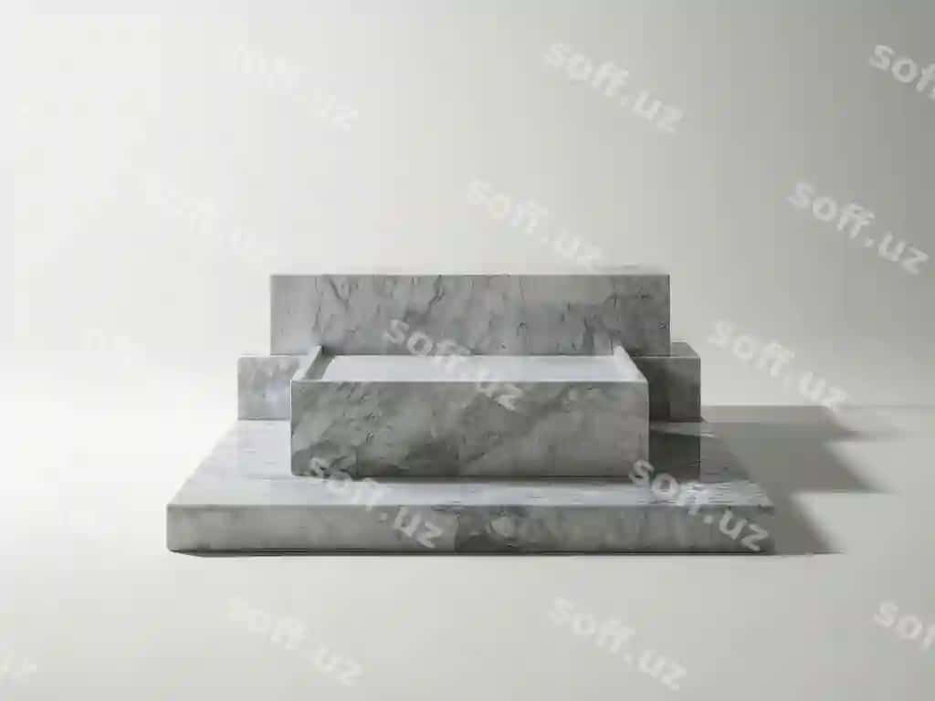 Marble oturgan oq fon bilan oq fon | Marble bench with white background white background