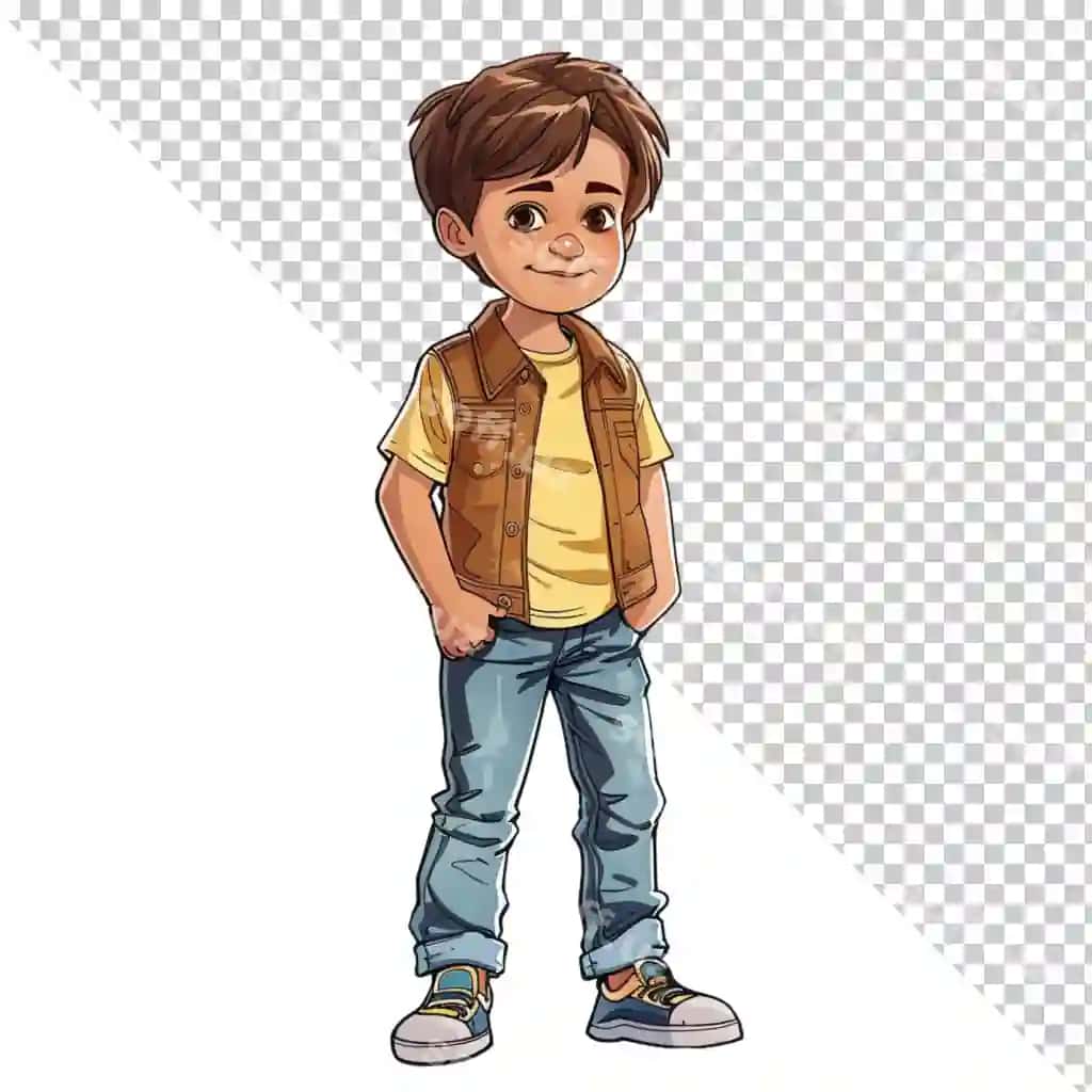 O'g'il qahramoni shaffof fonni ajratdi | Boy character isolated transparent background