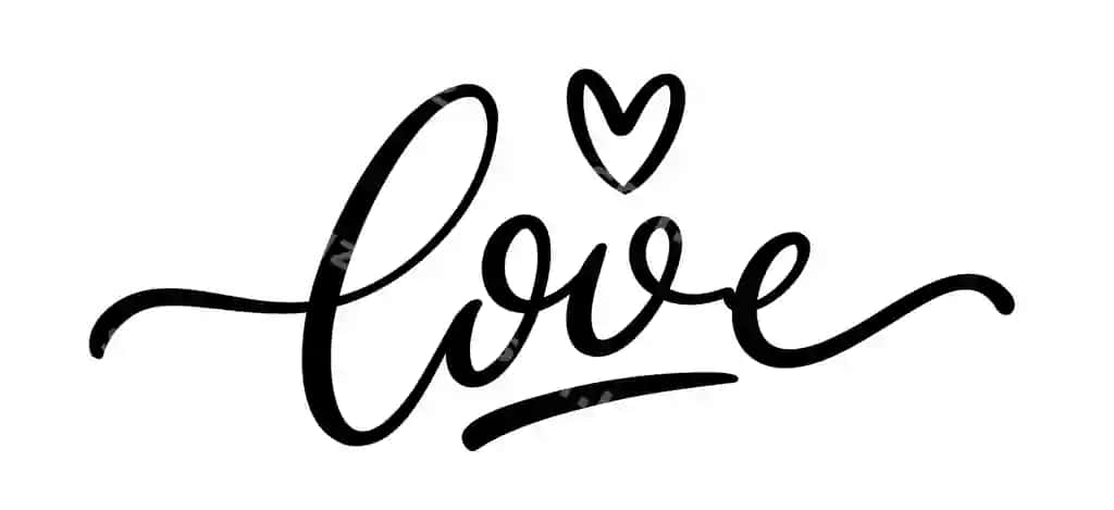 Muhabbat harflari qalb rasmlari bilan qo'l bilan chizilgan yozuvlar | Love lettering with heart illustration hand drawn lettering
