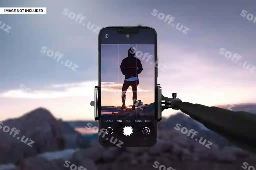 Kamera telefon selfie shaxtasi mockup | Camera phone selfie stick mockup