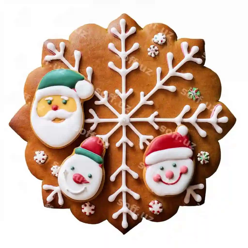 Shirin non Rojdestvo qar qushi yulduz Santa erkak daraxt pechenie biskvit | Gingerbread christmas snowflake star santa man tree cookie biscuit