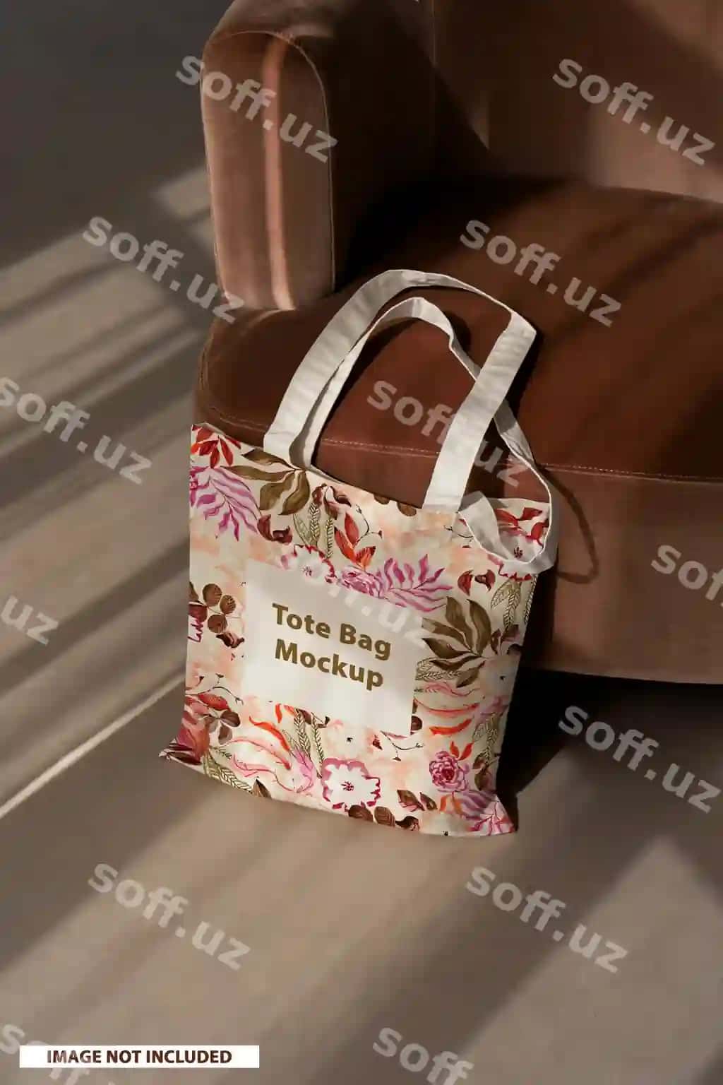Tote bag ajoyib namoyish qilingan rasmi | Tote bag sunlight mockup