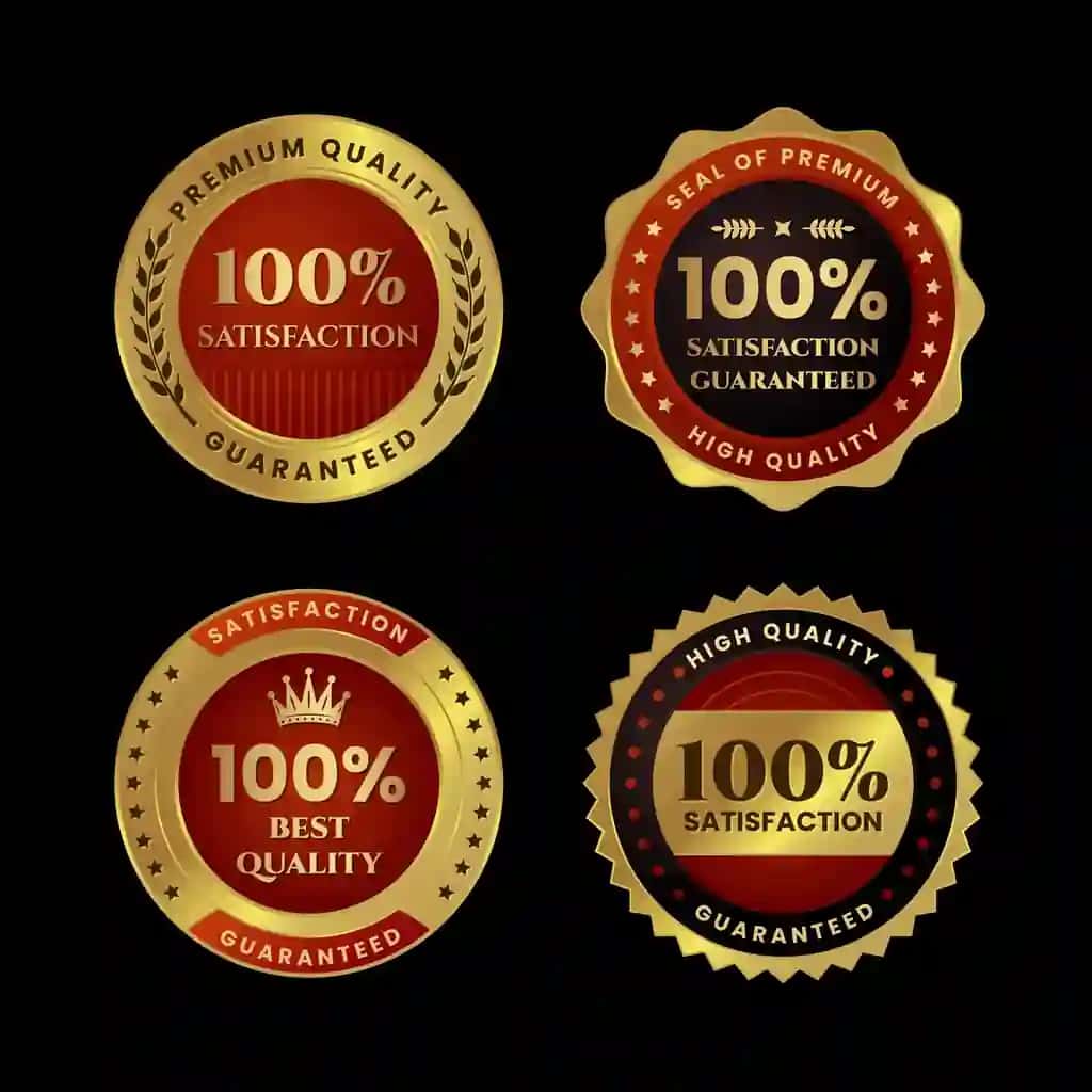 Yuz foiz kafolat yorliqlari to'plami | Hundred percent guarantee labels pack