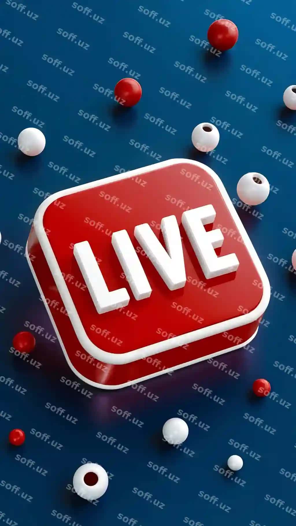 Jonli tugma jonli translyatsiyasi 3D tasviri | Live button live streaming 3d illustration