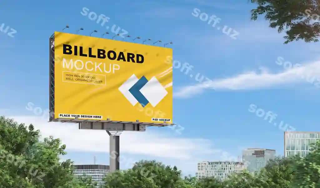 Katta billboard mockup psd | Large billboard mockup psd