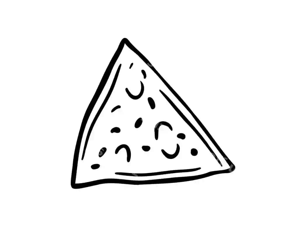 Nachos doodle qo'lda chizilgan bitta belgi nachos chizilgan chiziq izolyatsiya qilingan | Nachos doodle hand drawn single icon nachos drawing line isolated