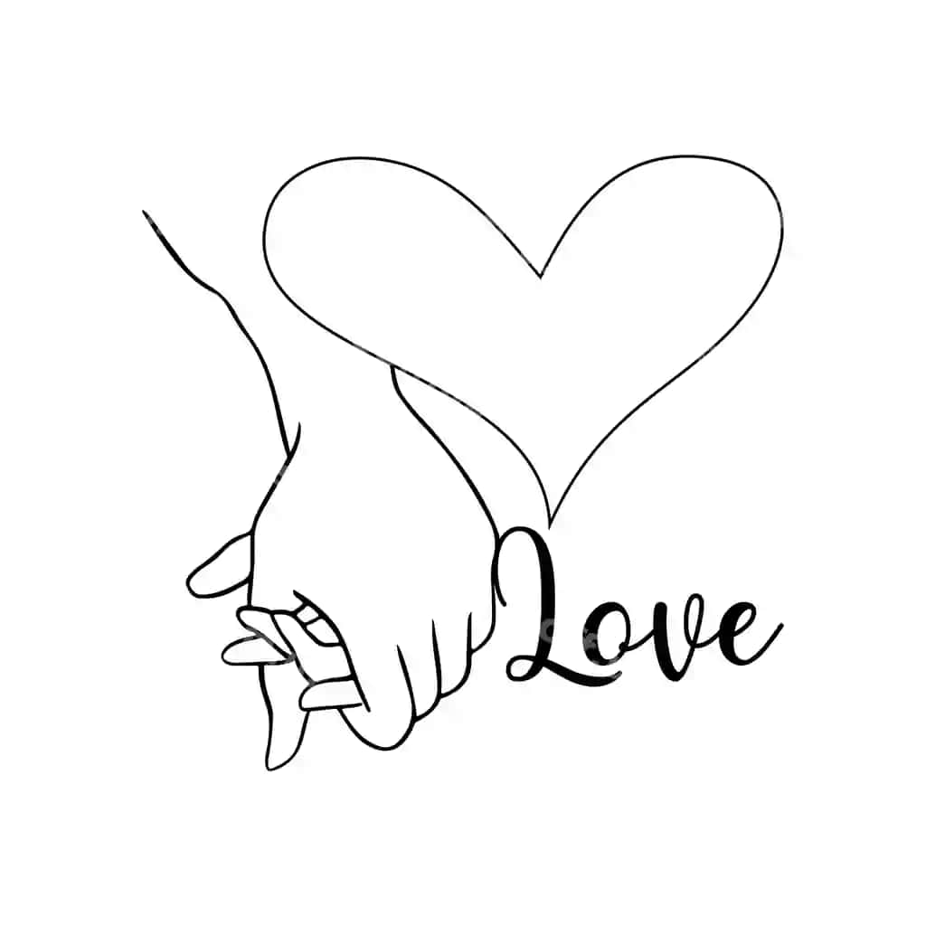 Sevgi chiziq san'ati vektor dizayni | Love line art vector design