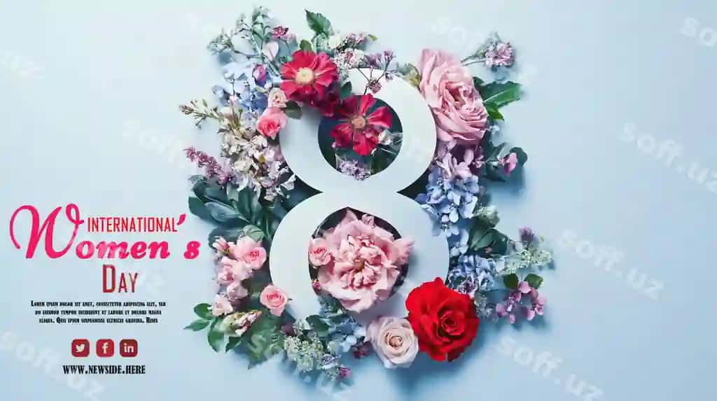 Psd banner Xalqaro ayollar kuni 8-mart | Psd banner international womens day march 8th