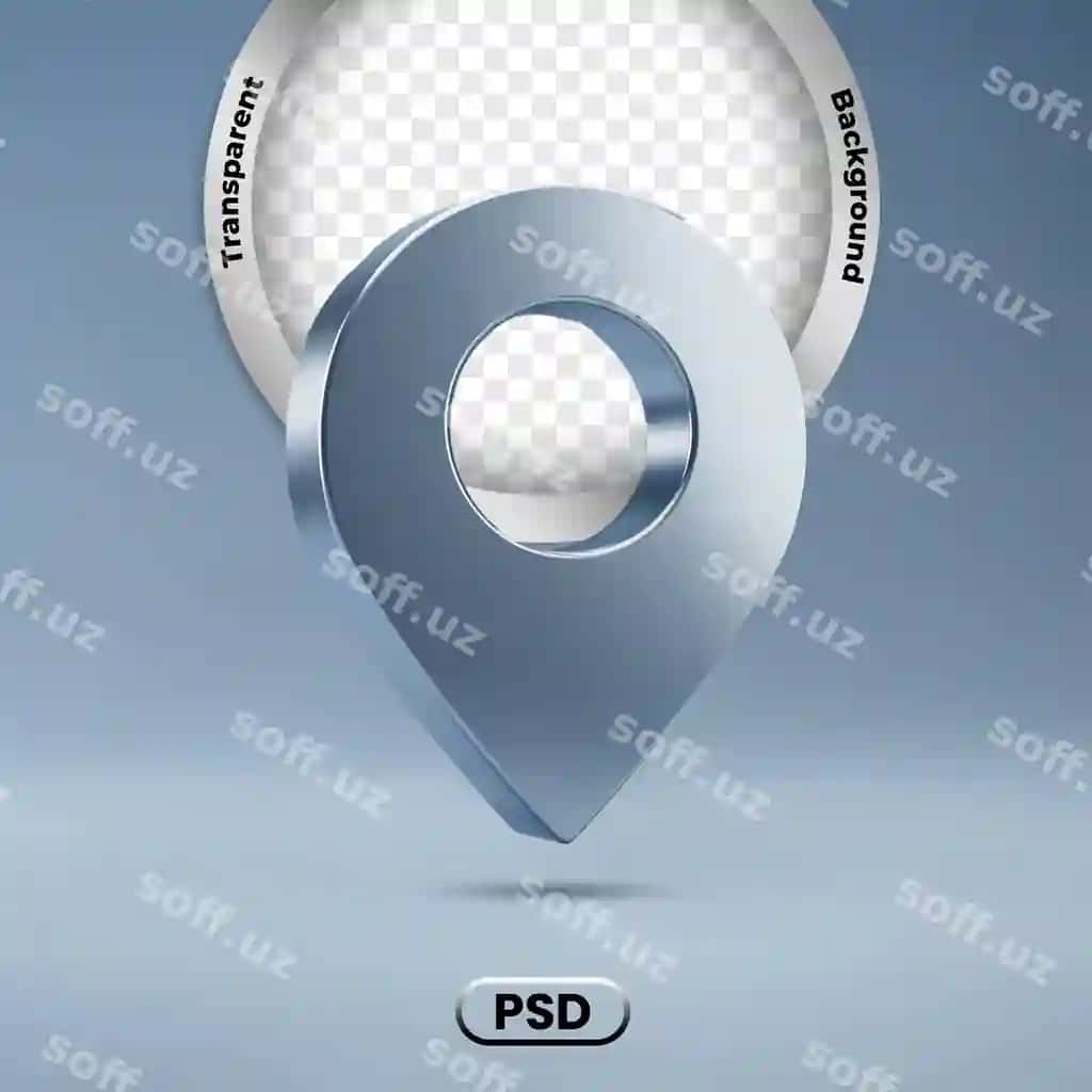 3D metall joylashuv pimi belgisi | 3d metallic location pin icon