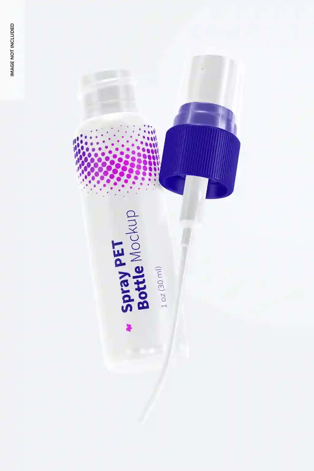 1 oz purkagichli uy hayvonlari uchun shisha maketi suzuvchi | 1 oz spray pet bottle mockup floating