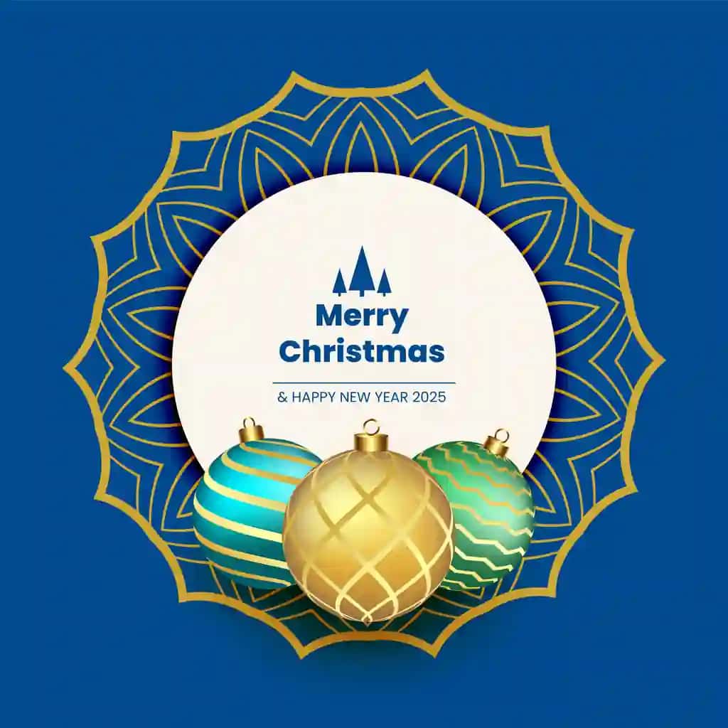 Muborak Rojdestvo, yangi yil bilan tabriklash kartasi | Merry christmas happy new year greeting card with new years
