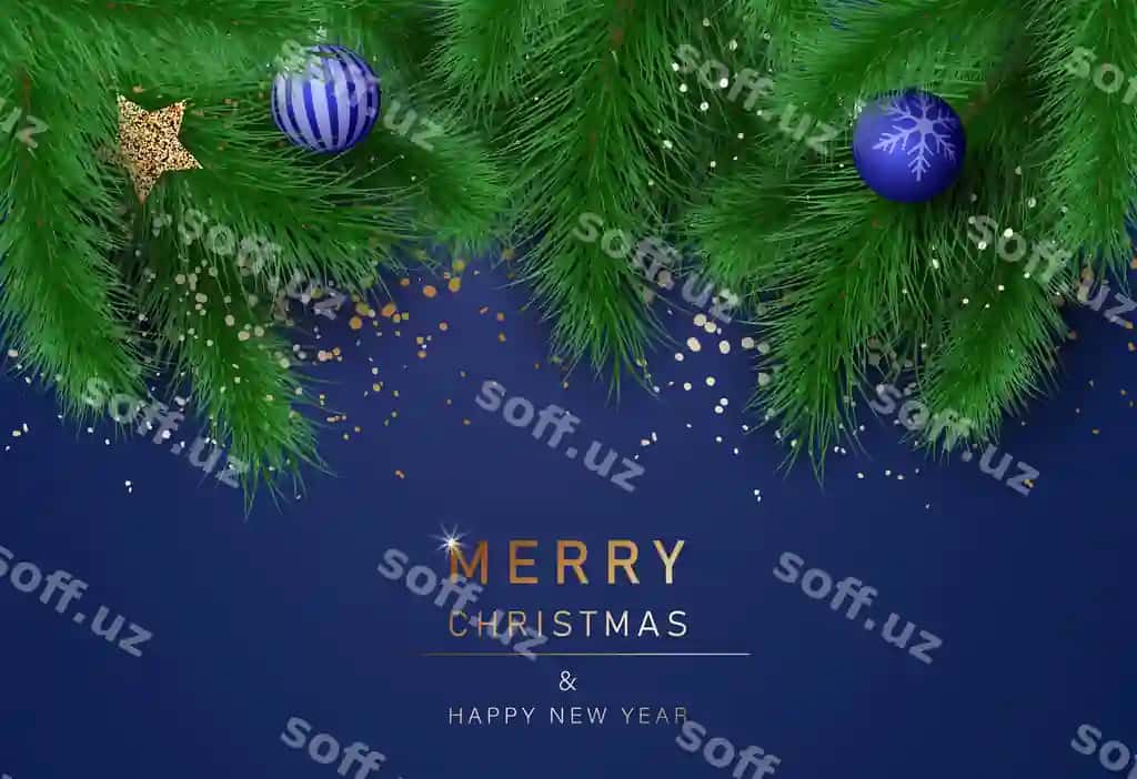 Rojdestvo bilan Yangi yil salom orqa fon | Merry christmas happy new year greeting background