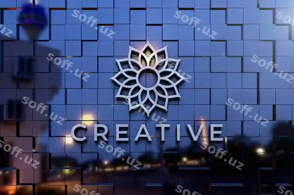 3D logo namuna shisha devor | 3d logo mockup glass wall