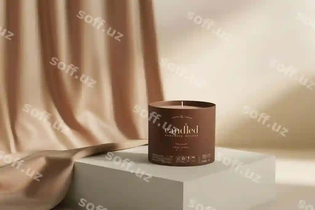 Aromatoterapiya svetilka qadoqlash namunasi bilan | Aromatherapy candle with packaging mock up