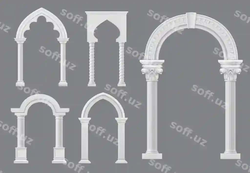 Qal'a saroyi oq marmar arch o'rta asr archway antik yunon Rim | Castle palace white marble arch medieval archway antique greek roman